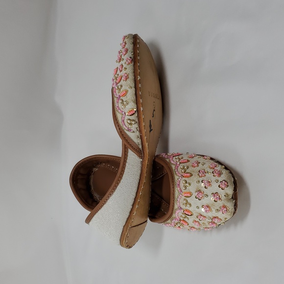 Women's Slip On Traditional Handmade Khussa Bridal Mojari Punjabi Jutti Ballet - Picture 15 of 16